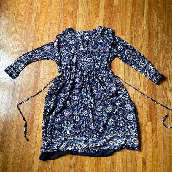 Lucky Brand Dresses & Skirts - Lucky Brand Long Sleeve Patterned Dress Size XL